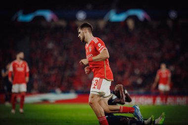 David Jurasek UEFA Şampiyonlar Ligi maçında SL Benfica ile Real Sociedad arasında Estadio Da Luz, Lizbon, Portekiz 'de oynandı. (Maciej Rogowski)