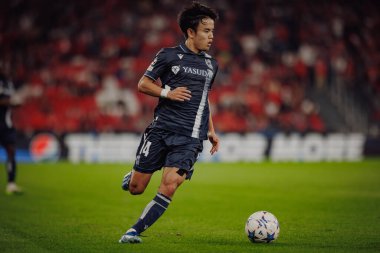 Takefusa Kubo UEFA Şampiyonlar Ligi 'nde SL Benfica ile Real Sociedad arasında oynanan 23 / 24 maçında Estadio Da Luz, Lizbon, Portekiz' de. (Maciej Rogowski)