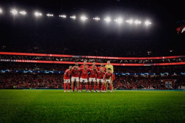 UEFA Şampiyonlar Ligi 'nde SL Benfica ile Real Sociedad arasında oynanan 23 / 24 maçında Benfica takımı Estadio Da Luz, Lizbon, Portekiz' de. (Maciej Rogowski)