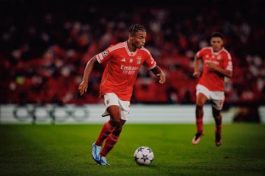 David Neres UEFA Şampiyonlar Ligi 'nde SL Benfica ile Real Sociedad arasında oynanan 23 / 24 maçında Estadio Da Luz, Lizbon, Portekiz' de. (Maciej Rogowski)