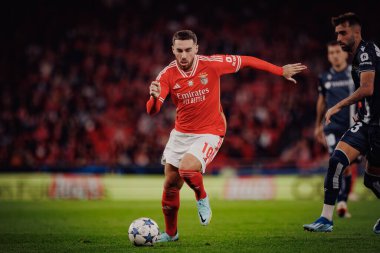 Orkun Kokcu UEFA Şampiyonlar Ligi sırasında SL Benfica ile Real Sociedad arasında oynanan maçta Estadio Da Luz, Lizbon, Portekiz 'de oynandı. (Maciej Rogowski)