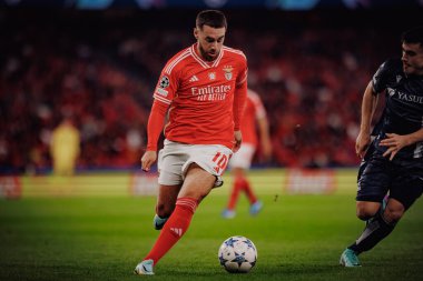 Orkun Kokcu UEFA Şampiyonlar Ligi sırasında SL Benfica ile Real Sociedad arasında oynanan maçta Estadio Da Luz, Lizbon, Portekiz 'de oynandı. (Maciej Rogowski)