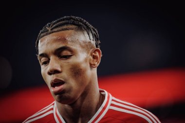 David Neres UEFA Şampiyonlar Ligi 'nde SL Benfica ile Real Sociedad arasında oynanan 23 / 24 maçında Estadio Da Luz, Lizbon, Portekiz' de. (Maciej Rogowski)