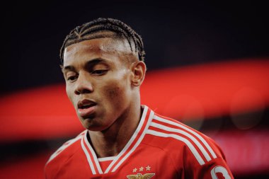 David Neres UEFA Şampiyonlar Ligi 'nde SL Benfica ile Real Sociedad arasında oynanan 23 / 24 maçında Estadio Da Luz, Lizbon, Portekiz' de. (Maciej Rogowski)