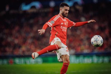 Rafael Silva UEFA Şampiyonlar Ligi sırasında SL Benfica ile Real Sociedad arasında oynanan 23 / 24 maçında Estadio Da Luz, Lizbon, Portekiz 'de. (Maciej Rogowski)