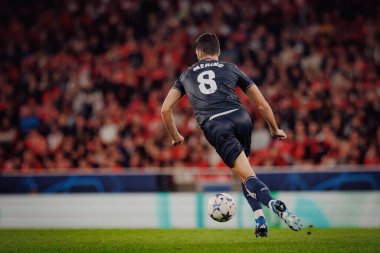 Mikel Merino during UEFA Champions League 23/24 game between SL Benfica and Real Sociedad at Estadio Da Luz, Lisbon, Portugal. (Maciej Rogowski) clipart