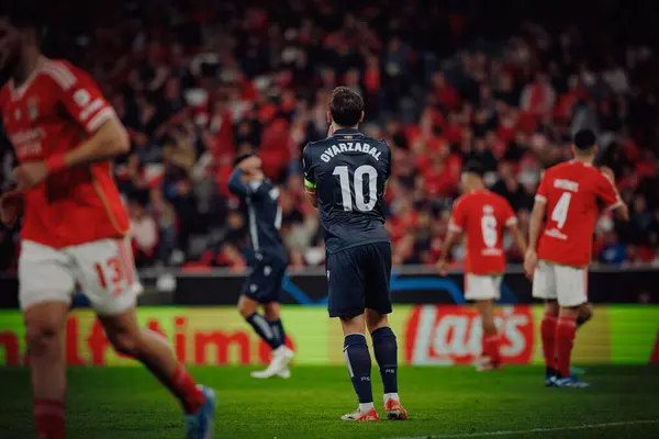 Mikel Oyarzabal UEFA Şampiyonlar Ligi 'nde SL Benfica ve Real Sociedad arasında oynanan 23 / 24 maçında Estadio Da Luz, Lizbon, Portekiz' de. (Maciej Rogowski)