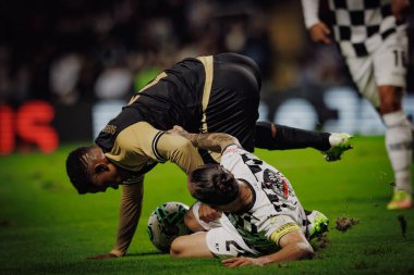 Geny Catamo, Sebastian Perez Liga Portekiz maçında Boavista FC ile Estadio 'daki Sporting CP arasında oynanan 23 / 24 karşılaşmasında Bessa Seculo XXI, Porto, Portekiz. (Maciej Rogowski)