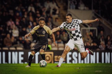 Marcus Edwards, Rodrigo Abascal Liga Portekiz maçında Boavista FC ile Estadio 'daki Sporting CP arasında oynanan maçta 16. Bessa Seculo, Porto, Portekiz. (Maciej Rogowski)