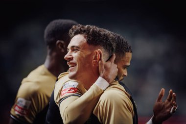 Pedro Goncalves, Liga Portugal maçında Boavista FC ile Estadio do Bessa Seculo XXI, Porto, Portekiz 'deki Sporting CP arasında oynadığı 23 / 24' lük maçta takım arkadaşlarıyla attığı golü kutluyor. (Maciej Rogowski)