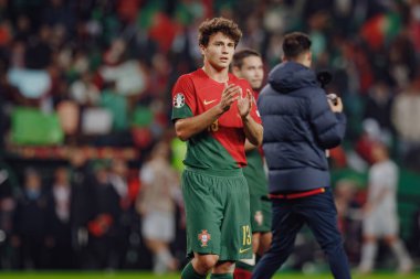 Portekiz ve İzlanda milli takımları arasında oynanan UEFA Euro 2024 ön eleme maçında Joao Neves, Estadio Jose Alvalade, Lizbon, Portekiz. (Maciej Rogowski)