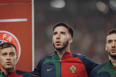 Portekiz ve İzlanda milli takımları arasında oynanan UEFA Euro 2024 eleme maçı sırasında Goncalo Inacio, Estadio Jose Alvalade, Lizbon, Portekiz. (Maciej Rogowski)
