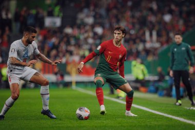 Portekiz ve İzlanda milli takımları arasında oynanan UEFA Euro 2024 eleme maçı sırasında Joao Felix, Estadio Jose Alvalade, Lizbon, Portekiz. (Maciej Rogowski)
