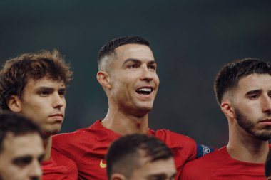 Portekiz ve İzlanda milli takımları arasında oynanan UEFA Euro 2024 eleme maçı sırasında Cristiano Ronaldo, Estadio Jose Alvalade, Lizbon, Portekiz. (Maciej Rogowski)
