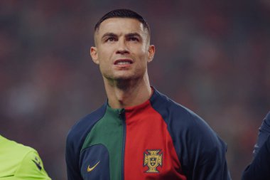 Portekiz ve İzlanda milli takımları arasında oynanan UEFA Euro 2024 eleme maçı sırasında Cristiano Ronaldo, Estadio Jose Alvalade, Lizbon, Portekiz. (Maciej Rogowski)