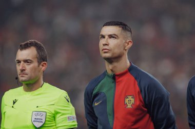Portekiz ve İzlanda milli takımları arasında oynanan UEFA Euro 2024 eleme maçı sırasında Cristiano Ronaldo, Estadio Jose Alvalade, Lizbon, Portekiz. (Maciej Rogowski)