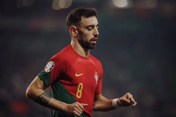 Stock image Bruno Fernandes  during UEFA Euro 2024 qualifying game between  national teams of Portugal and Iceland, Estadio Jose Alvalade, Lisbon, Portugal. (Maciej Rogowski)