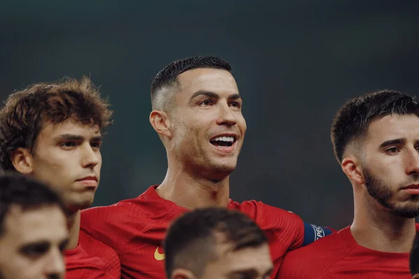 Cristiano Ronaldo Durante Jogo Qualificatório Uefa Euro 2024 Entre Seleções — Fotografia de Stock