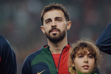 Portekiz ve İzlanda milli takımları arasında oynanan UEFA Euro 2024 ön eleme maçında Bernardo Silva, Estadio Jose Alvalade, Lizbon, Portekiz. (Maciej Rogowski)