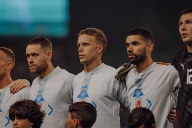 Portekiz ve İzlanda milli takımları Estadio Jose Alvalade, Lizbon, Portekiz milli takımları arasında oynanan UEFA Euro 2024 ön eleme maçında İzlanda 'da oynayan futbolcular. (Maciej Rogowski)