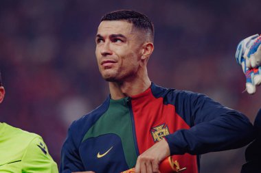 Portekiz ve İzlanda milli takımları arasında oynanan UEFA Euro 2024 eleme maçı sırasında Cristiano Ronaldo, Estadio Jose Alvalade, Lizbon, Portekiz. (Maciej Rogowski)