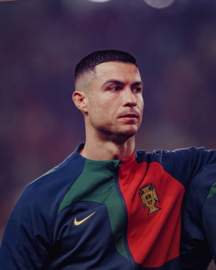 Portekiz ve İzlanda milli takımları arasında oynanan UEFA Euro 2024 eleme maçı sırasında Cristiano Ronaldo, Estadio Jose Alvalade, Lizbon, Portekiz. (Maciej Rogowski)
