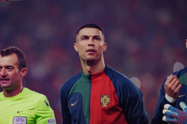 Portekiz ve İzlanda milli takımları arasında oynanan UEFA Euro 2024 eleme maçı sırasında Cristiano Ronaldo, Estadio Jose Alvalade, Lizbon, Portekiz. (Maciej Rogowski)