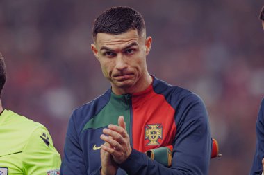 Portekiz ve İzlanda milli takımları arasında oynanan UEFA Euro 2024 eleme maçı sırasında Cristiano Ronaldo, Estadio Jose Alvalade, Lizbon, Portekiz. (Maciej Rogowski)