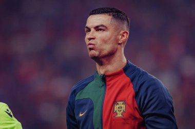 Portekiz ve İzlanda milli takımları arasında oynanan UEFA Euro 2024 eleme maçı sırasında Cristiano Ronaldo, Estadio Jose Alvalade, Lizbon, Portekiz. (Maciej Rogowski)