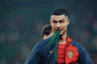 Portekiz ve İzlanda milli takımları arasında oynanan UEFA Euro 2024 eleme maçı sırasında Cristiano Ronaldo, Estadio Jose Alvalade, Lizbon, Portekiz. (Maciej Rogowski)