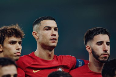 Portekiz ve İzlanda milli takımları arasında oynanan UEFA Euro 2024 eleme maçı sırasında Cristiano Ronaldo, Estadio Jose Alvalade, Lizbon, Portekiz. (Maciej Rogowski)