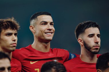 Portekiz ve İzlanda milli takımları arasında oynanan UEFA Euro 2024 eleme maçı sırasında Cristiano Ronaldo, Estadio Jose Alvalade, Lizbon, Portekiz. (Maciej Rogowski)