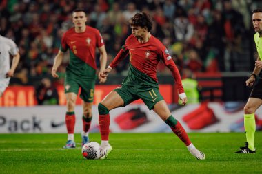 Portekiz ve İzlanda milli takımları arasında oynanan UEFA Euro 2024 eleme maçı sırasında Joao Felix, Estadio Jose Alvalade, Lizbon, Portekiz. (Maciej Rogowski)