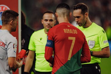 Portekiz ve İzlanda milli takımları arasında oynanan UEFA Euro 2024 eleme maçı sırasında Cristiano Ronaldo, Estadio Jose Alvalade, Lizbon, Portekiz. (Maciej Rogowski)