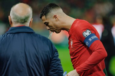Portekiz ve İzlanda milli takımları arasında oynanan UEFA Euro 2024 eleme maçı sırasında Cristiano Ronaldo, Estadio Jose Alvalade, Lizbon, Portekiz. (Maciej Rogowski)