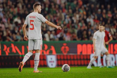 Sverrir Ingi Ingason UEFA Euro 2024 eleme maçında Portekiz ve İzlanda milli takımları, Estadio Jose Alvalade, Lizbon, Portekiz. (Maciej Rogowski)