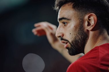 Bruno Fernandes, Portekiz ve İzlanda milli takımları arasında oynanan UEFA Euro 2024 ön eleme maçında, Estadio Jose Alvalade, Lizbon, Portekiz. (Maciej Rogowski)