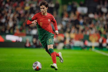 Portekiz ve İzlanda milli takımları arasında oynanan UEFA Euro 2024 eleme maçı sırasında Joao Felix, Estadio Jose Alvalade, Lizbon, Portekiz. (Maciej Rogowski)