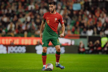 Portekiz ve İzlanda milli takımları arasında oynanan UEFA Euro 2024 eleme maçı sırasında Goncalo Inacio, Estadio Jose Alvalade, Lizbon, Portekiz. (Maciej Rogowski)