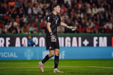 Hakon Valdimarsson, Portekiz ve İzlanda milli takımları arasında oynanan UEFA Euro 2024 ön eleme maçı sırasında, Estadio Jose Alvalade, Lizbon, Portekiz. (Maciej Rogowski)