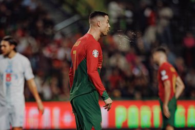 Portekiz ve İzlanda milli takımları arasında oynanan UEFA Euro 2024 eleme maçı sırasında Cristiano Ronaldo, Estadio Jose Alvalade, Lizbon, Portekiz. (Maciej Rogowski)