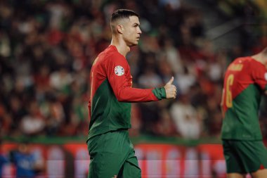 Portekiz ve İzlanda milli takımları arasında oynanan UEFA Euro 2024 eleme maçı sırasında Cristiano Ronaldo, Estadio Jose Alvalade, Lizbon, Portekiz. (Maciej Rogowski)