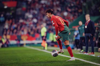 Portekiz ve İzlanda milli takımları arasında oynanan UEFA Euro 2024 eleme maçı sırasında Joao Felix, Estadio Jose Alvalade, Lizbon, Portekiz. (Maciej Rogowski)