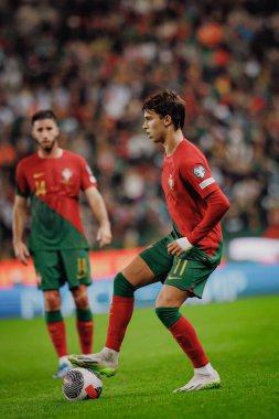 Portekiz ve İzlanda milli takımları arasında oynanan UEFA Euro 2024 eleme maçı sırasında Joao Felix, Estadio Jose Alvalade, Lizbon, Portekiz. (Maciej Rogowski)