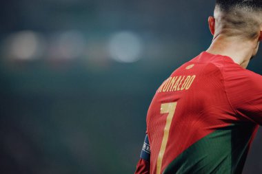 Portekiz ve İzlanda milli takımları arasında oynanan UEFA Euro 2024 eleme maçı sırasında Cristiano Ronaldo, Estadio Jose Alvalade, Lizbon, Portekiz. (Maciej Rogowski)