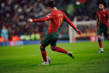 Portekiz ve İzlanda milli takımları arasında oynanan UEFA Euro 2024 eleme maçı sırasında Joao Felix, Estadio Jose Alvalade, Lizbon, Portekiz. (Maciej Rogowski)