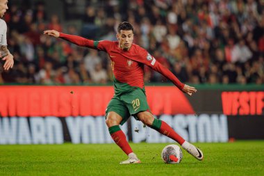 Joao Cancelo, Portekiz ve İzlanda milli takımları arasında oynanan UEFA Euro 2024 ön eleme maçı sırasında, Estadio Jose Alvalade, Lizbon, Portekiz. (Maciej Rogowski)