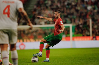 Portekiz ve İzlanda milli takımları arasında oynanan UEFA Euro 2024 eleme maçı sırasında Goncalo Inacio, Estadio Jose Alvalade, Lizbon, Portekiz. (Maciej Rogowski)