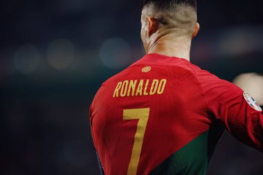 Portekiz ve İzlanda milli takımları arasında oynanan UEFA Euro 2024 eleme maçı sırasında Cristiano Ronaldo, Estadio Jose Alvalade, Lizbon, Portekiz. (Maciej Rogowski)