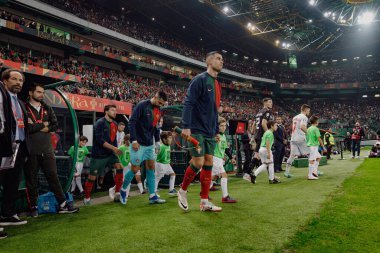 Portekiz ve İzlanda milli takımları arasında oynanan UEFA Euro 2024 eleme maçı sırasında Cristiano Ronaldo, Estadio Jose Alvalade, Lizbon, Portekiz. (Maciej Rogowski)